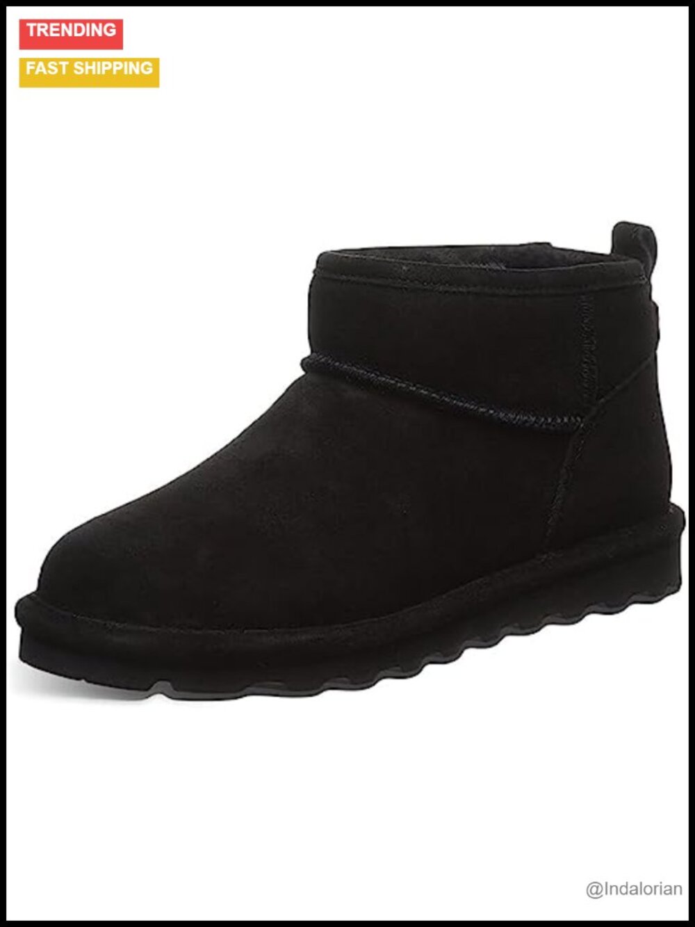 BEARPAW Sheepskin & Wool Blend Lined Suede Ankle Boot